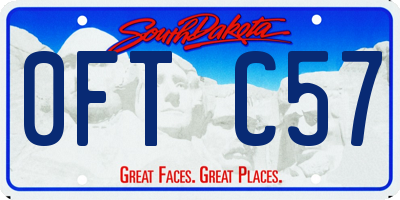 SD license plate 0FTC57