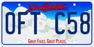 SD license plate 0FTC58