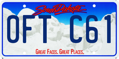 SD license plate 0FTC61