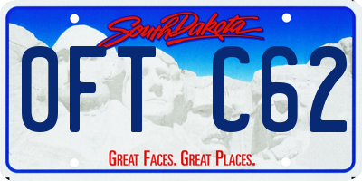 SD license plate 0FTC62