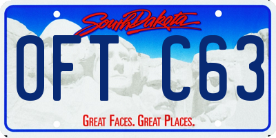 SD license plate 0FTC63