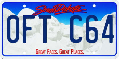 SD license plate 0FTC64
