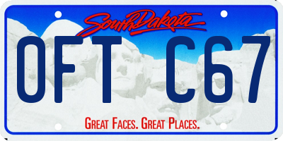 SD license plate 0FTC67