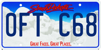 SD license plate 0FTC68