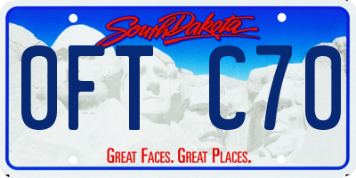 SD license plate 0FTC70