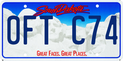 SD license plate 0FTC74