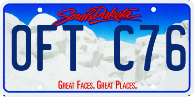 SD license plate 0FTC76