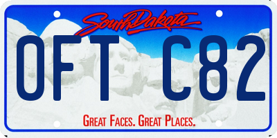 SD license plate 0FTC82