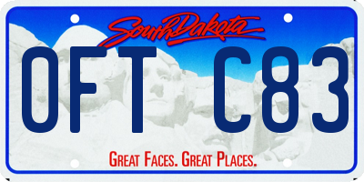 SD license plate 0FTC83