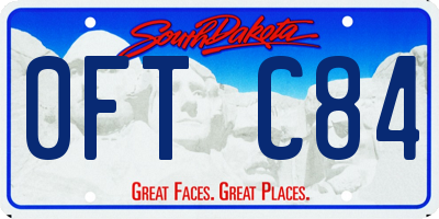 SD license plate 0FTC84