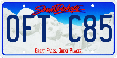 SD license plate 0FTC85