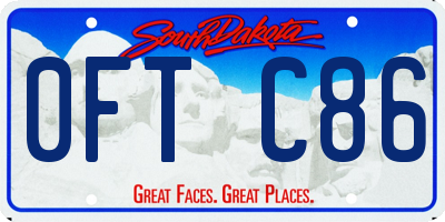 SD license plate 0FTC86