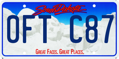 SD license plate 0FTC87