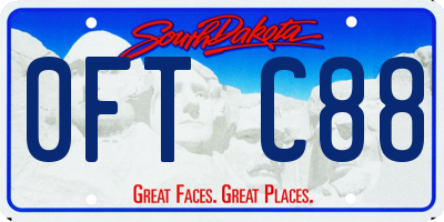 SD license plate 0FTC88