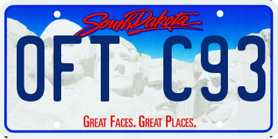 SD license plate 0FTC93