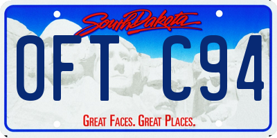 SD license plate 0FTC94
