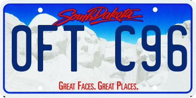 SD license plate 0FTC96