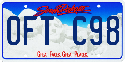 SD license plate 0FTC98