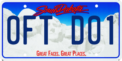 SD license plate 0FTD01