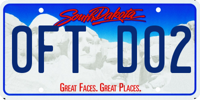 SD license plate 0FTD02