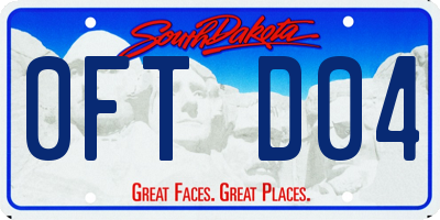 SD license plate 0FTD04
