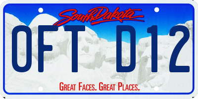 SD license plate 0FTD12