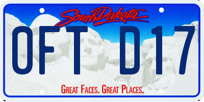 SD license plate 0FTD17