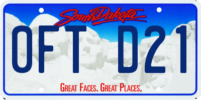 SD license plate 0FTD21