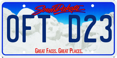 SD license plate 0FTD23