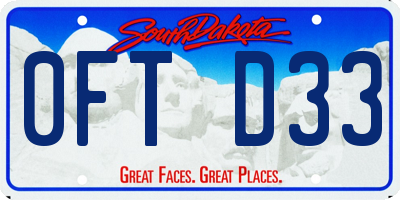 SD license plate 0FTD33