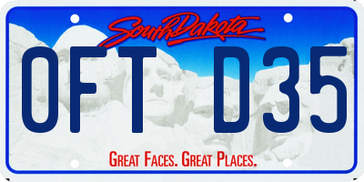 SD license plate 0FTD35