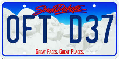 SD license plate 0FTD37