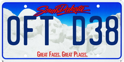 SD license plate 0FTD38