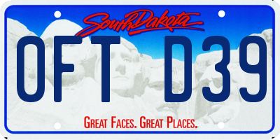 SD license plate 0FTD39