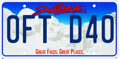 SD license plate 0FTD40