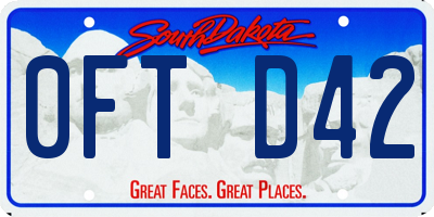 SD license plate 0FTD42