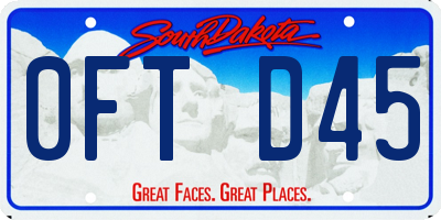 SD license plate 0FTD45