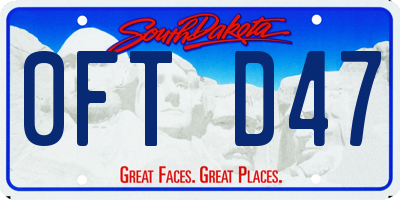 SD license plate 0FTD47