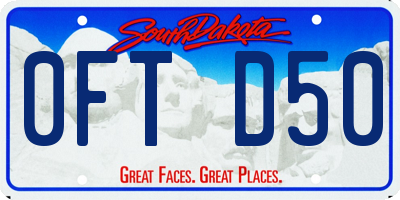 SD license plate 0FTD50