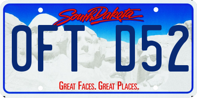 SD license plate 0FTD52