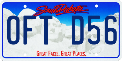 SD license plate 0FTD56