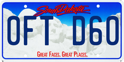 SD license plate 0FTD60