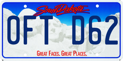 SD license plate 0FTD62