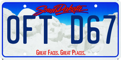 SD license plate 0FTD67