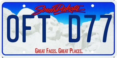 SD license plate 0FTD77