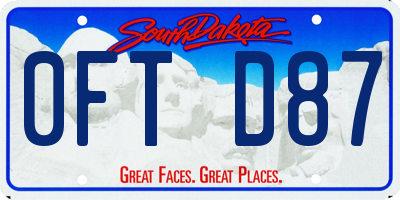 SD license plate 0FTD87