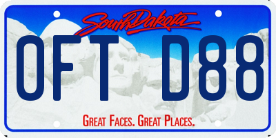 SD license plate 0FTD88