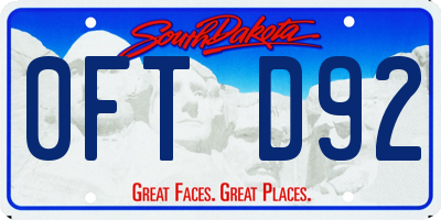 SD license plate 0FTD92