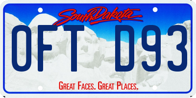 SD license plate 0FTD93