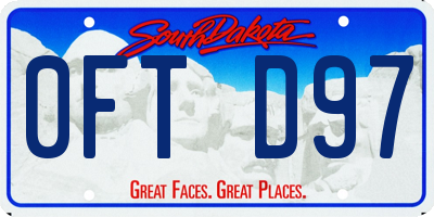 SD license plate 0FTD97